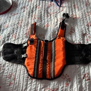 Orange Reflective life preserver for your fur baby